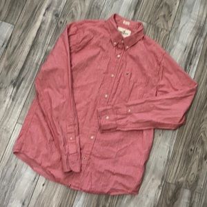 Hollister pinkish red button up